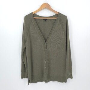 Talbots Girlfriend Cardigan Button Front Cotton Rayon Layering Piece (Flawed)